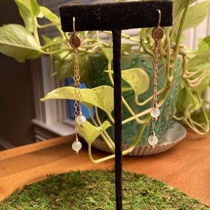 Aquamarine gold filled earrings.